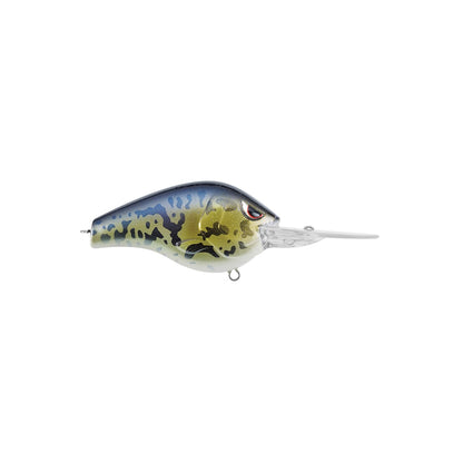 The Spro Fat Papa 55 Crankbait from SPRO mimics real fish with its green and blue body, black spots, and translucent diving lip. Equipped with Gamakatsu treble hooks for improved catch rates, it's essential for any angler's tackle box.