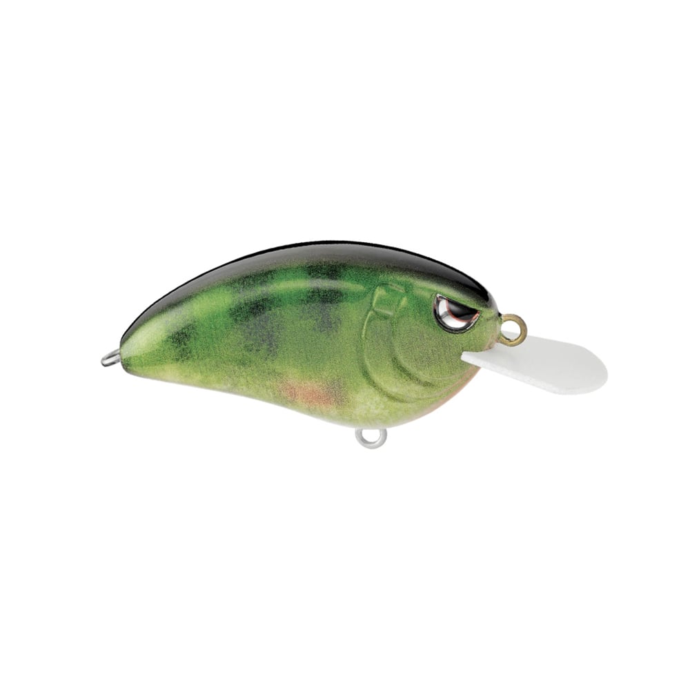 The SPRO Little John 50 Crankbaits, designed in green and black with a white lip to imitate a small fish, boasts a streamlined body and is equipped with sharp Gamakatsu treble hooks. It also includes a small metal loop for easy attachment to your fishing line.