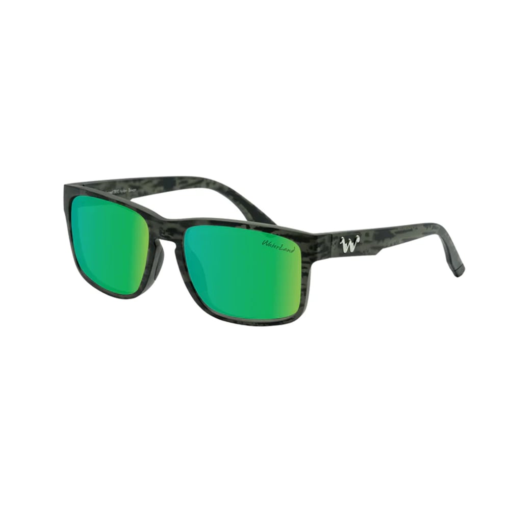 WaterLand Sobro Sunglasses BlackWater Frame with Green Mirror