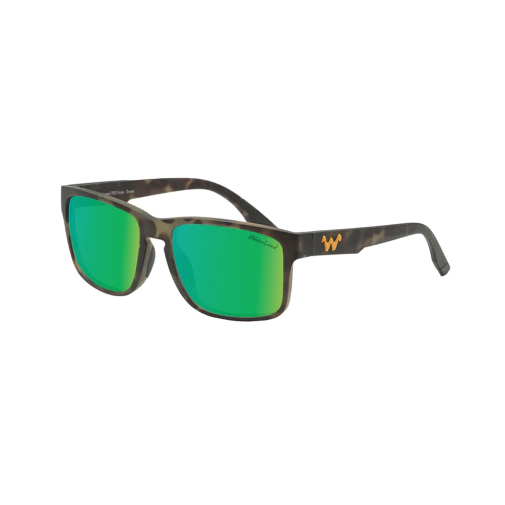 WaterLand Sobro Sunglasses Brown Tortoise Frame with Green Mirror