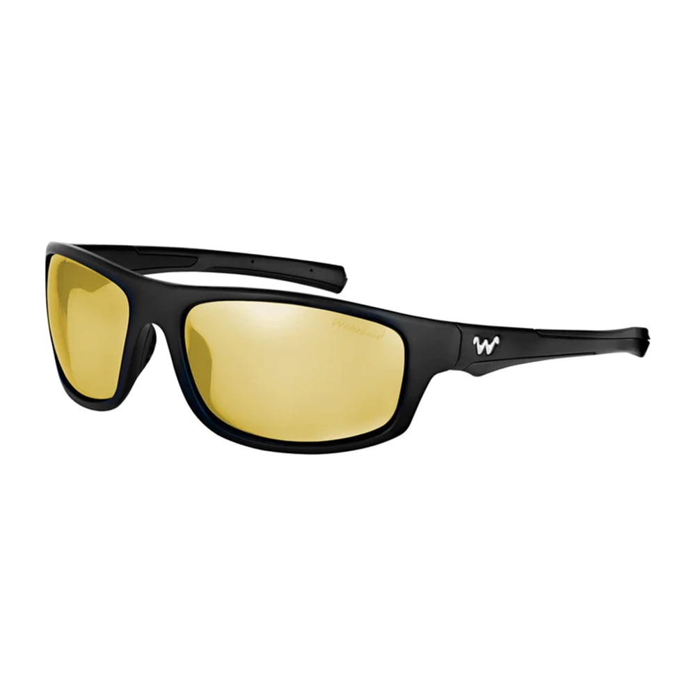 WaterLand Hasket Sunglasses Matte Black Frame with Golden Light Mirror