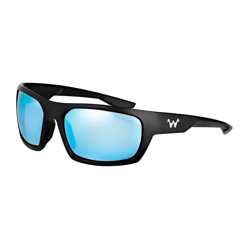 WaterLand Milliken Sunglasses Matte Black Frame with Blue Mirror