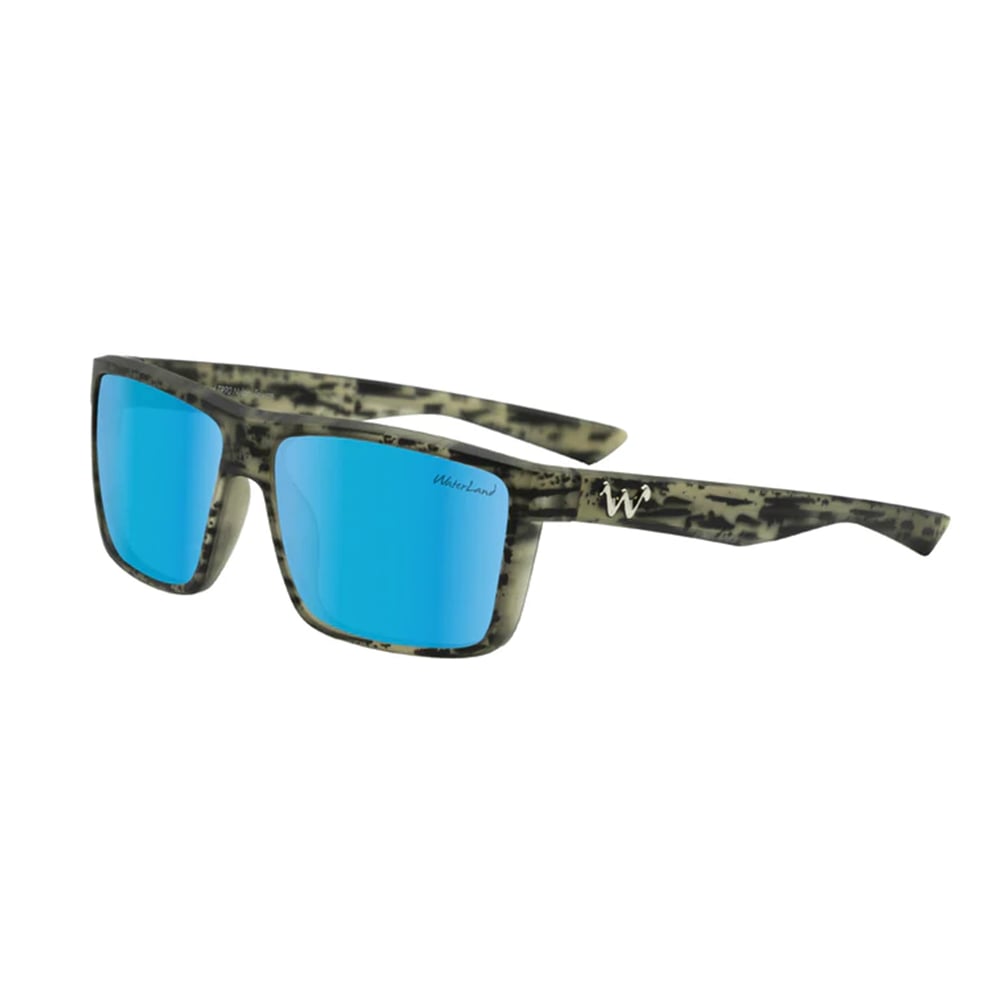 WaterLand Slaunch Sunglasses BlackWater Frame with Blue Mirror