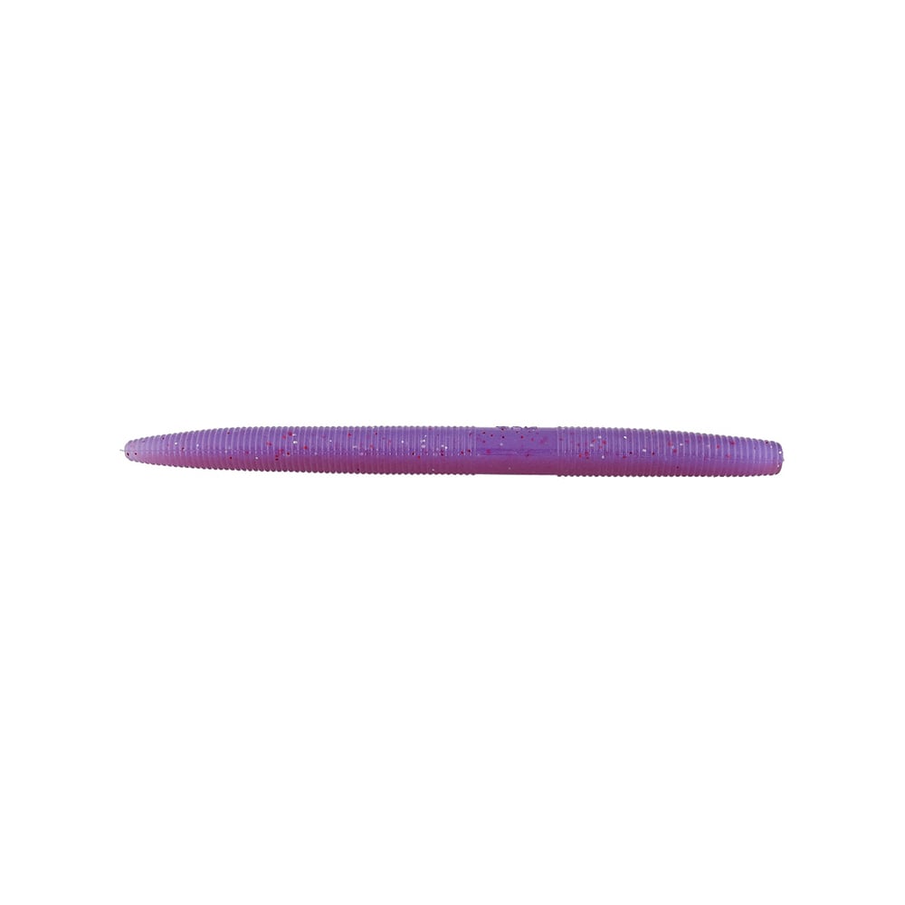 On a plain white background, the purple, ribbed Yamamoto Senko from Yamamoto rests elegantly, its cylindrical shape resembling a fishing lure crafted to attract even elusive catches.