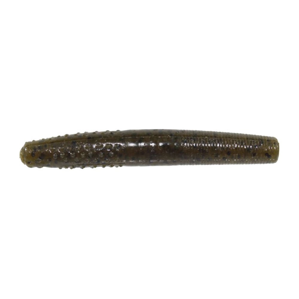 The Z-Man Finesse TRD by Z-Man is a cylindrical, ribbed fishing lure in greenish-brown with small dark speckles. Ideal for Midwest finesse techniques, it's crafted to attract even the most elusive fish.