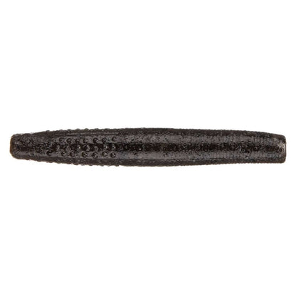 A black cylindrical sea cucumber, with a textured bumpy surface similar to Z-Man Finesse TRD lures, is positioned horizontally on a white background.