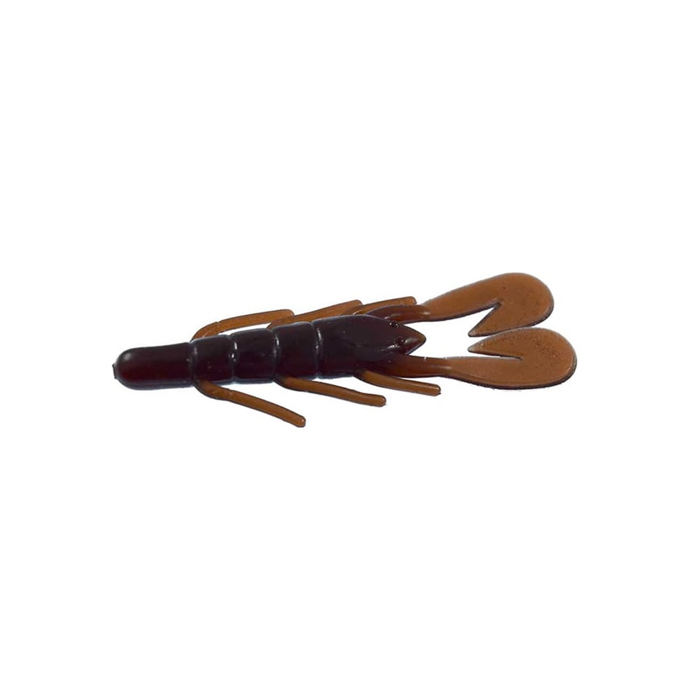 Here is a close-up of the Zoom UV Speed Craw, a soft plastic fishing lure from Zoom, featuring a brown color and designed with two pincers and a segmented body. Ideal as an Ultra-Vibe trailer, it is displayed against a white background.