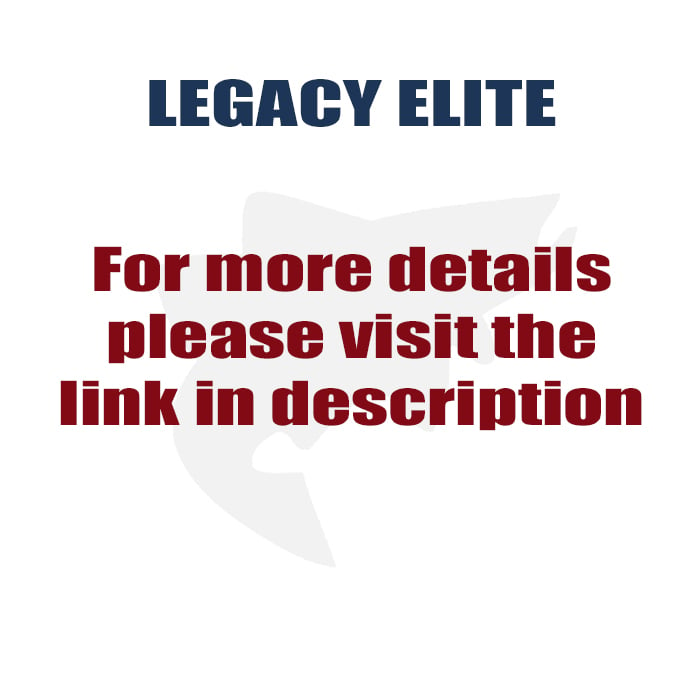 Text reading "Legacy Elite Annual Membership" at the top in bold blue letters, showcasing the exclusive benefits of the Legacy Elite Annual Membership Program by americanlegacyfishing. Bold red letters invite you to discover more details via the link in description. A white background with a faint logo or symbol subtly underscores exclusivity.