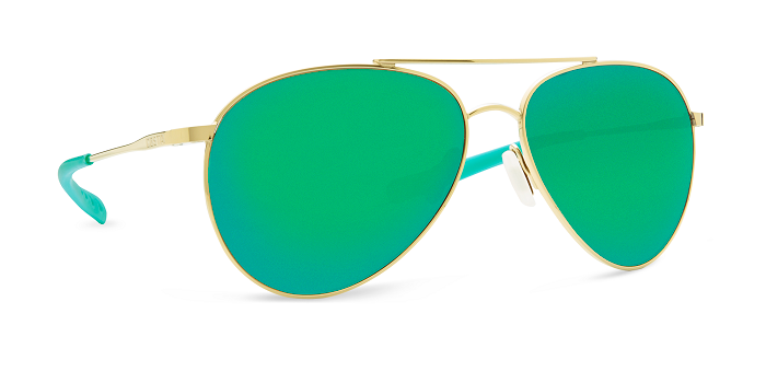 Costa Del Mar Piper Shiny Gold Sunglasses with Green Mirror