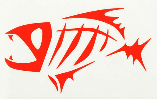 G. Loomis Skeleton Fish 7" Red Window/Boat Decal