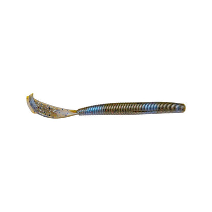 Introducing the Strike King Rage Cut R Worm by Strike King, featuring a textured metallic handle and a unique tail design. This precision-crafted instrument is perfect for efficiently scraping tissues during medical procedures.