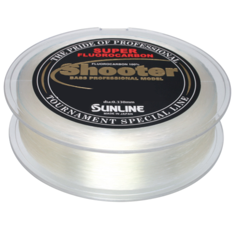 The Sunline Shooter Fluorocarbon Line, crafted by Sunline for heavy cover fishing, offers professional-grade quality. Made from superior fluorocarbon with outstanding abrasion resistance, the clear spool is adorned with striking black and red labels.